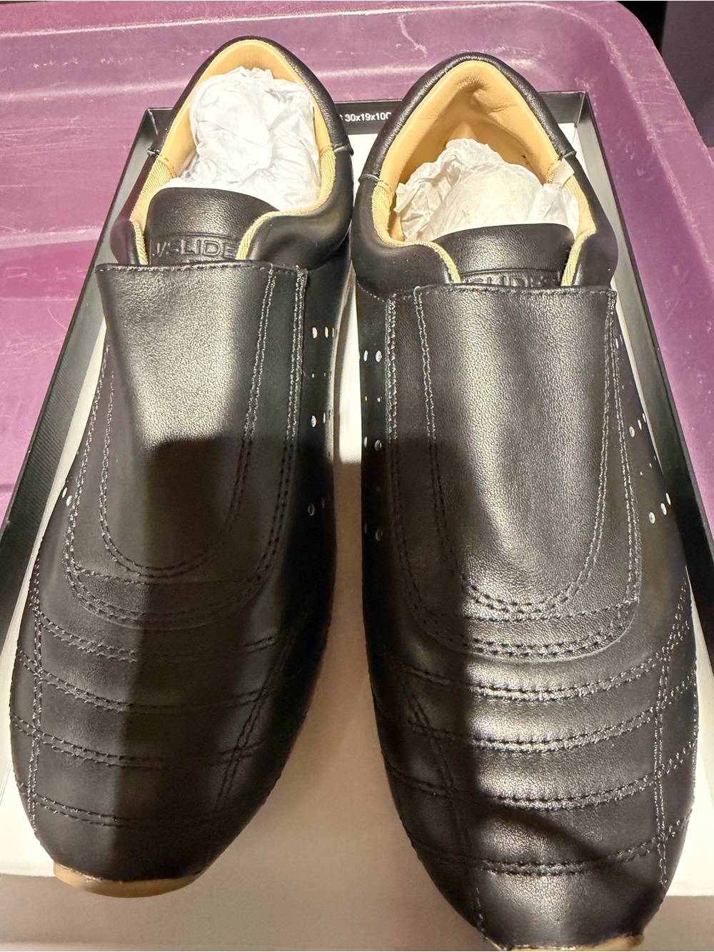 J/SLIDES Black Leather Women’s  Loafers